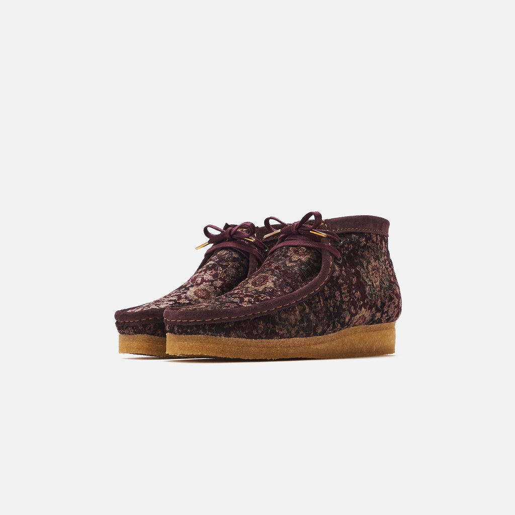 Clarks Wallabee Boot Velvet - Burgundy（クラークスワラビー