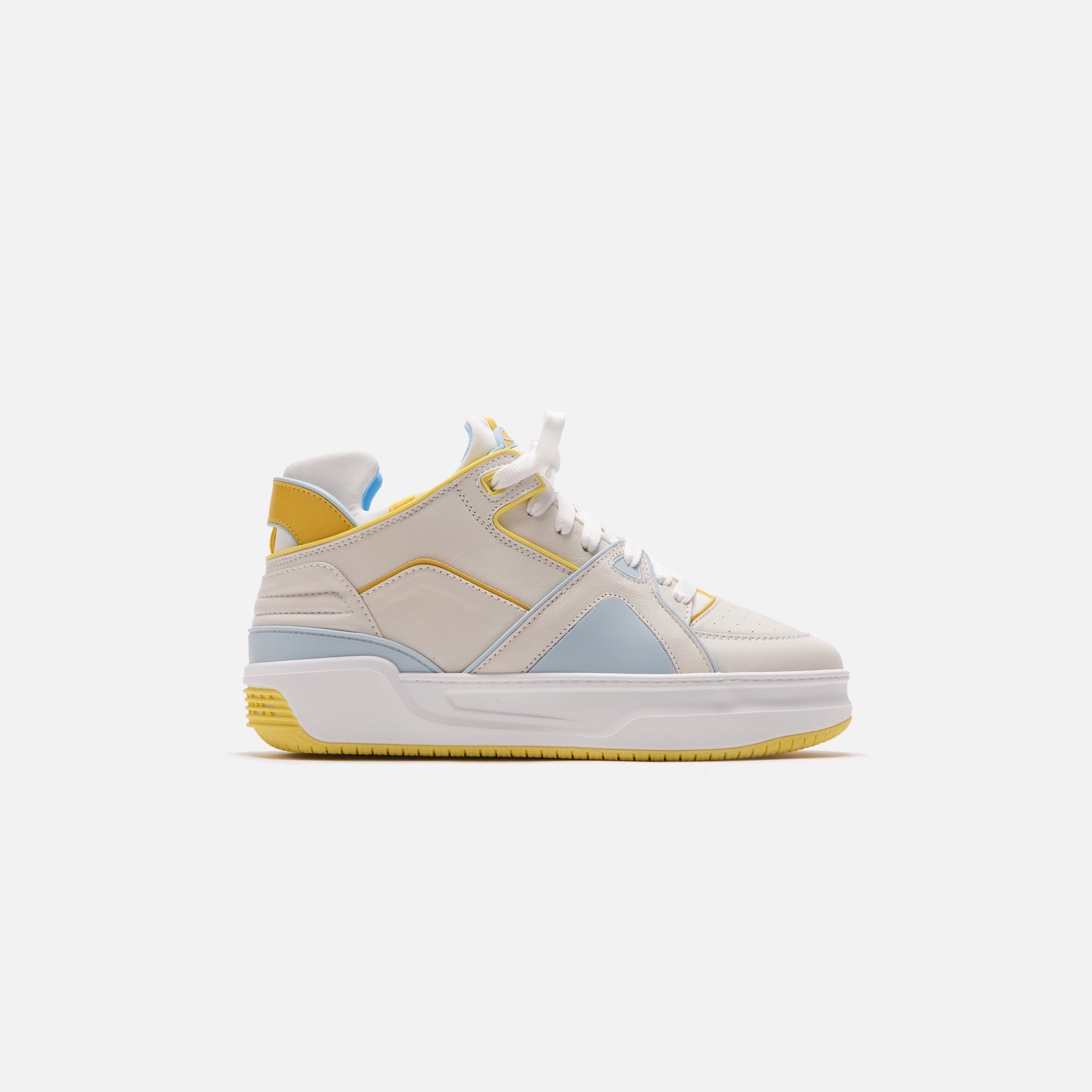 Just Don JD2 Tennis Courtside Mid - Off White / Yellow / Light Blue